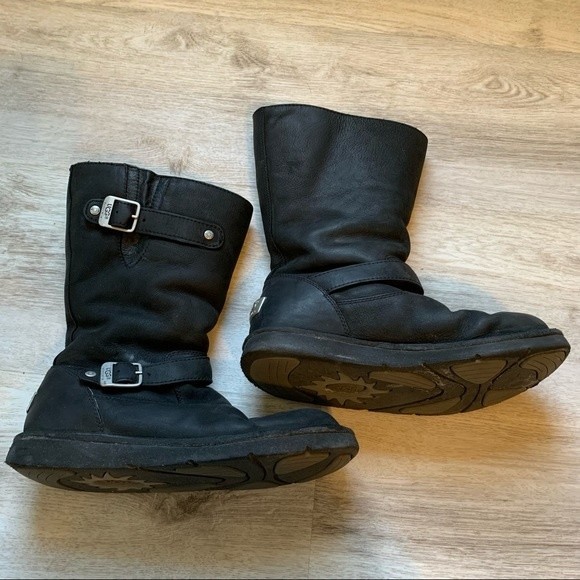 Ugg Kensington Moto Black Boot, Size 9 - Picture 3 of 6